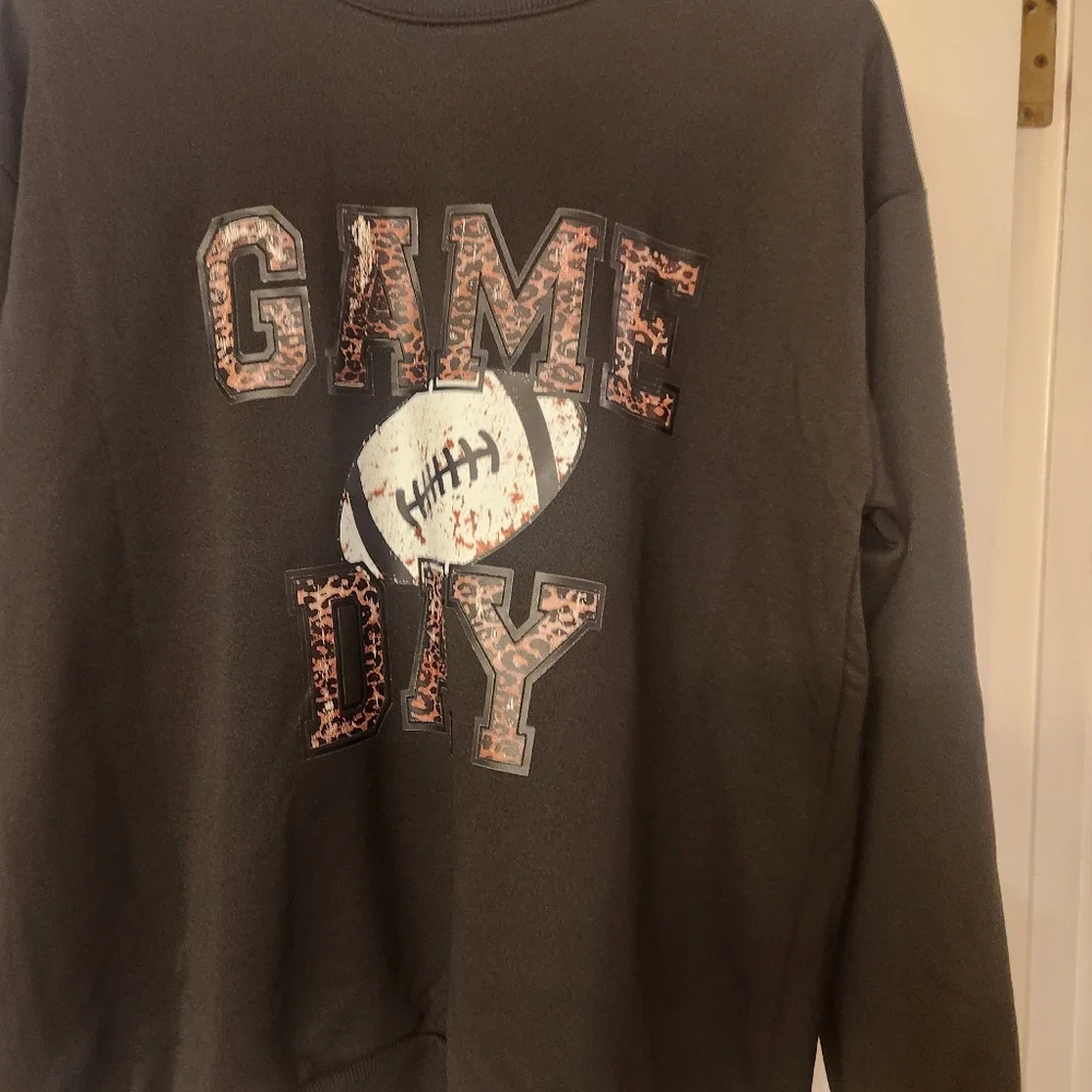 Black Game Day Football Sweatshirt - Picture 2 of 4